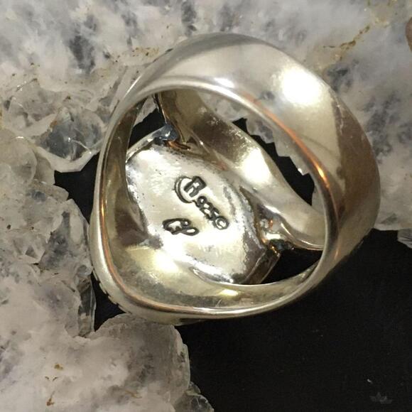 Carolyn Pollack Southwestern Style Sterling Rhodonite Carved Rose Ring For Women - Picture 7 of 10